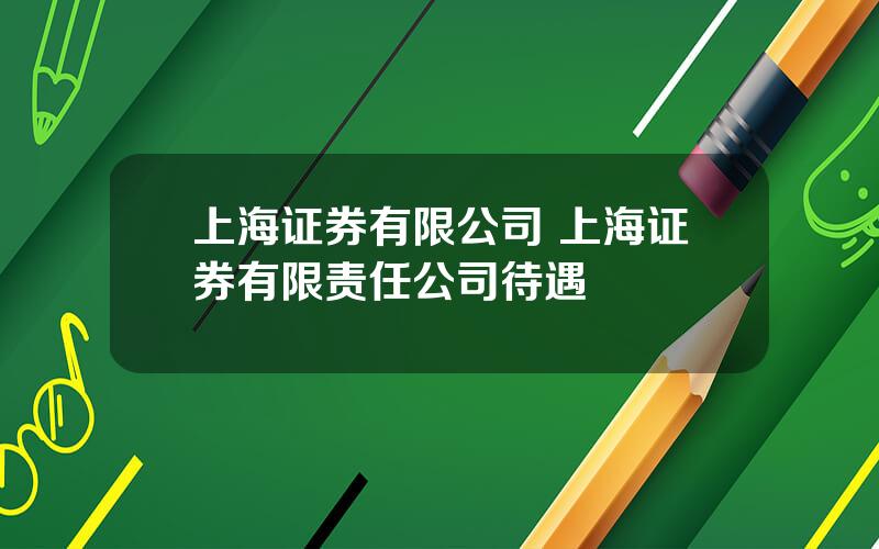 上海证券有限公司 上海证券有限责任公司待遇